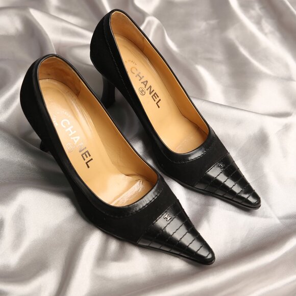 CHANEL Suede Heels - Picture 1 of 8